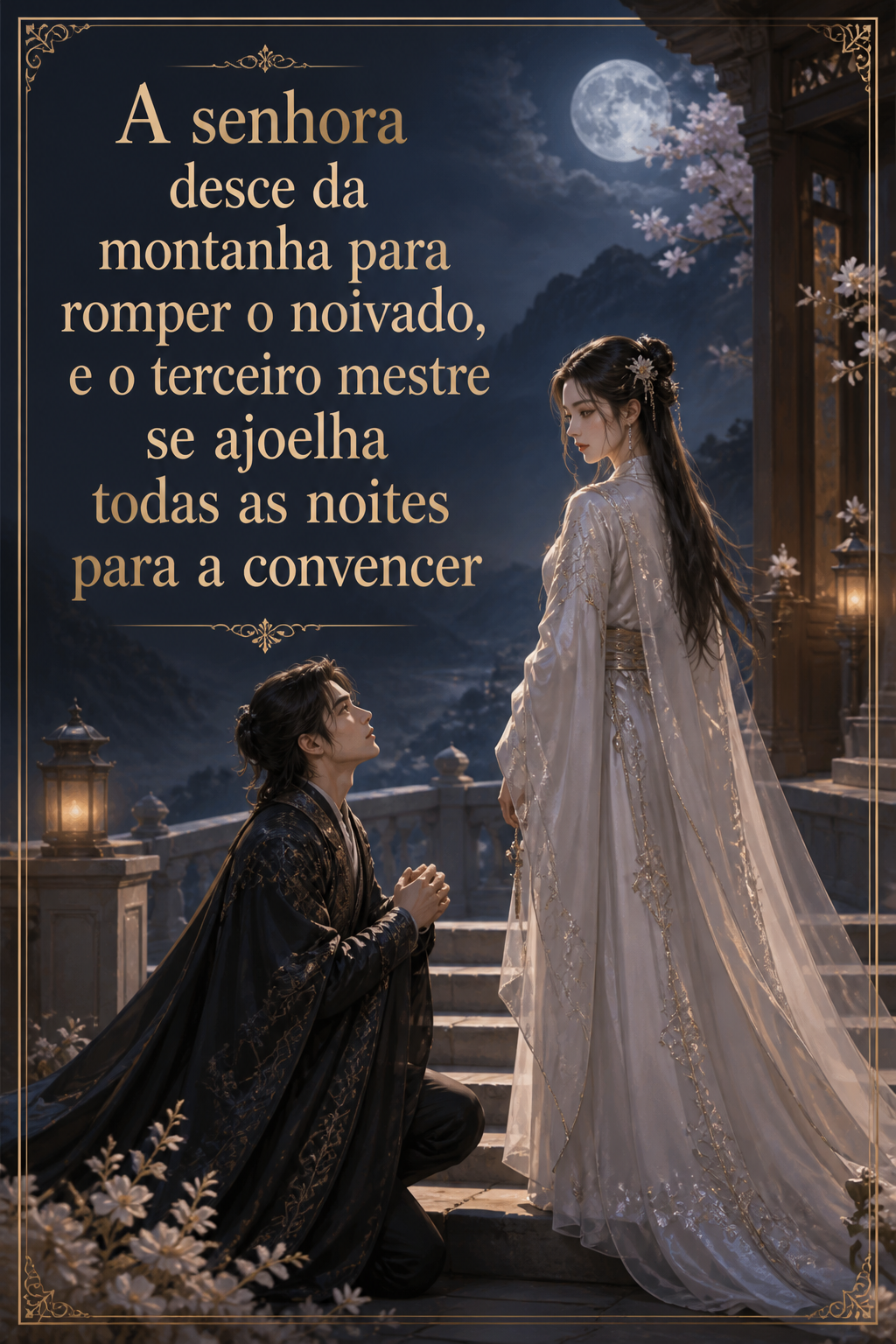A senhora desce da montanha para romper o noivado, e o terceiro mestre se ajoelha todas as noites para a convencer